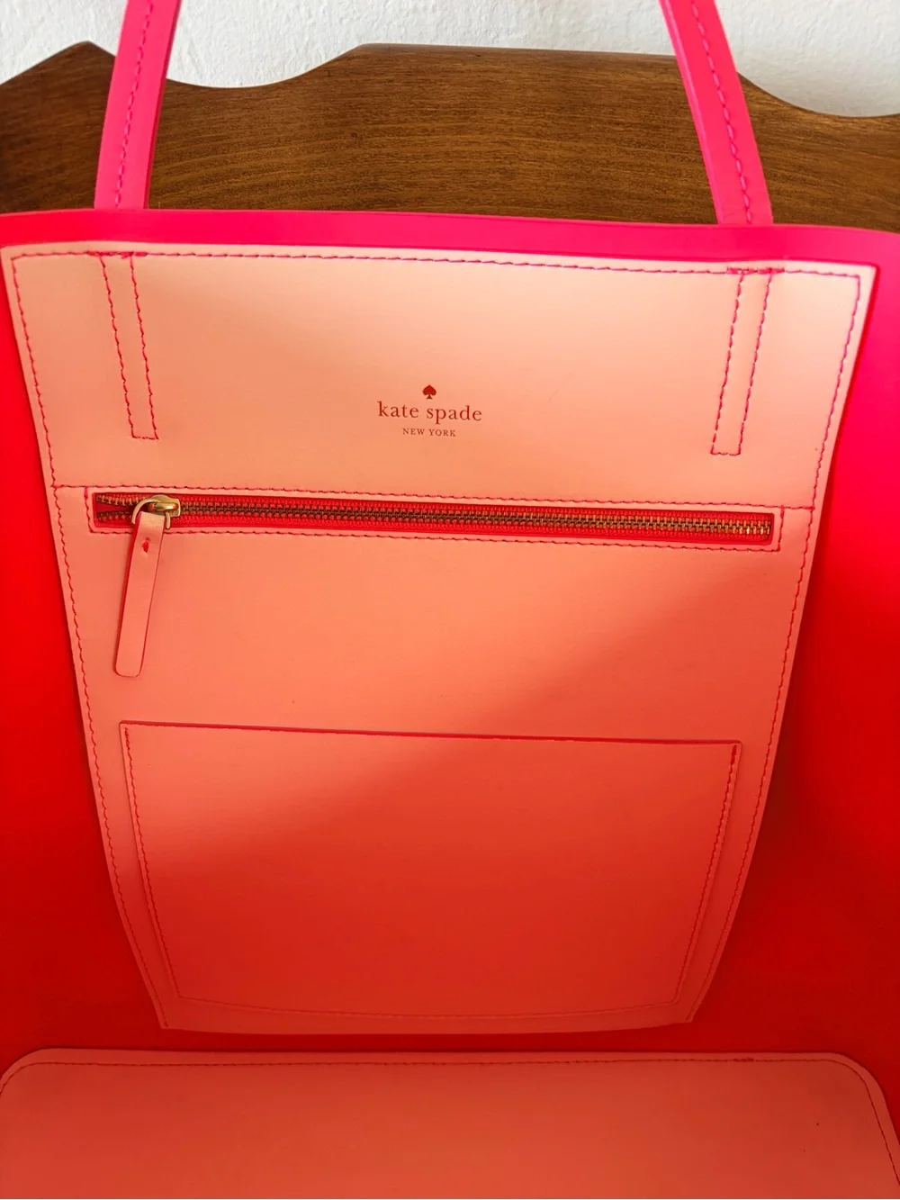 kate spade Fruit-Print Tote with Neon Pink